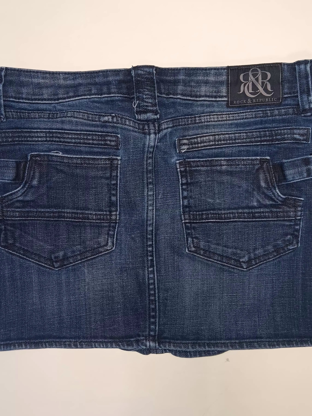 Rock & Republic Women's Dark Blue Jean Mini Skirt